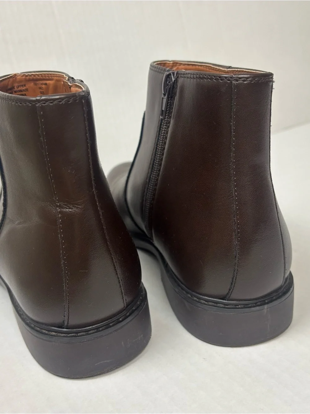Alfani Dark Brown Leather Chukka Boots with Side Zipper